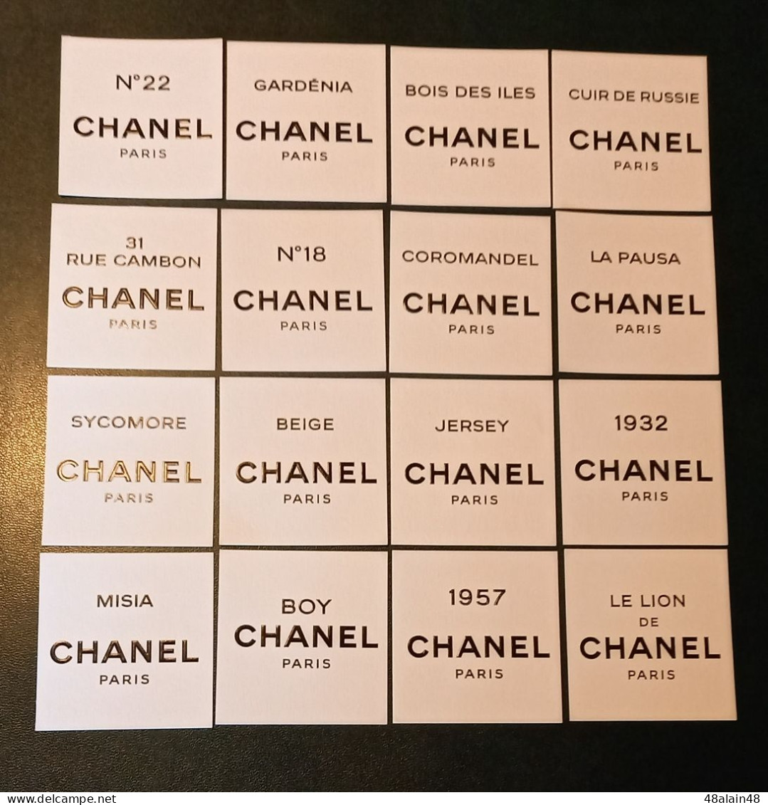 Collection Les Exclusifs De Chanel - Lot De 16 Cartes à Parfumer - Profumeria Moderna (a Partire Dal 1961)