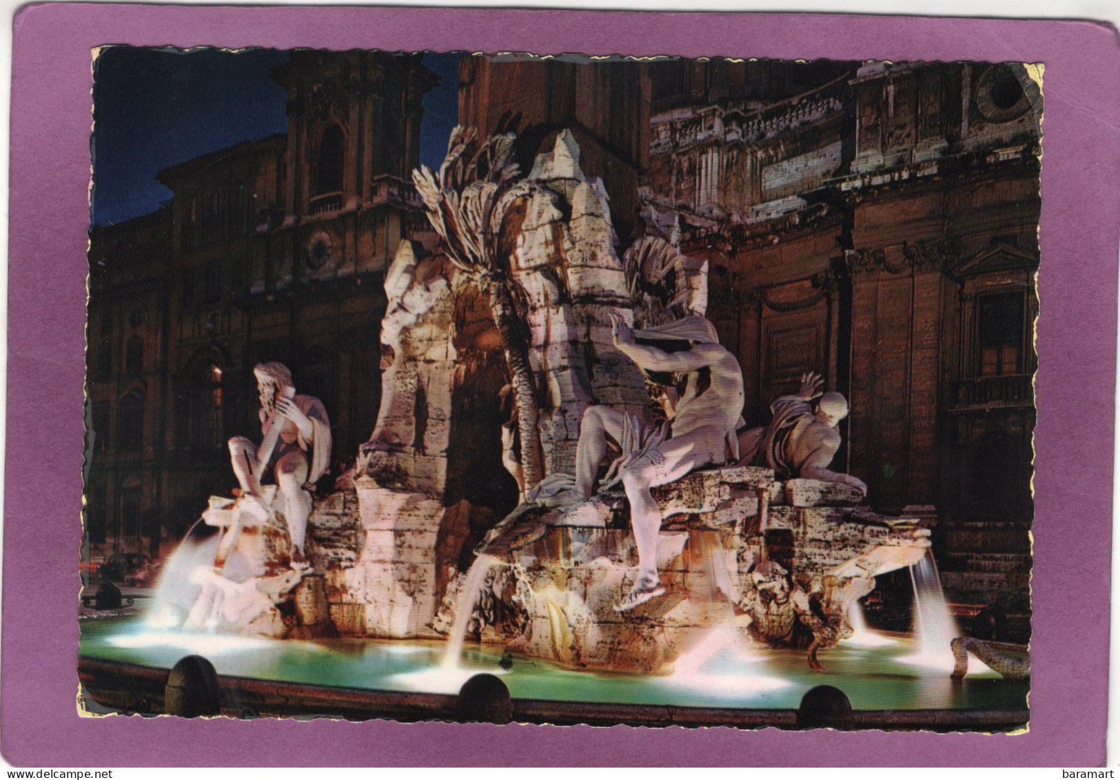 ROMA  DI NOTTE Piazza Navona Fontana Dei Quattro Fiumi - Places & Squares