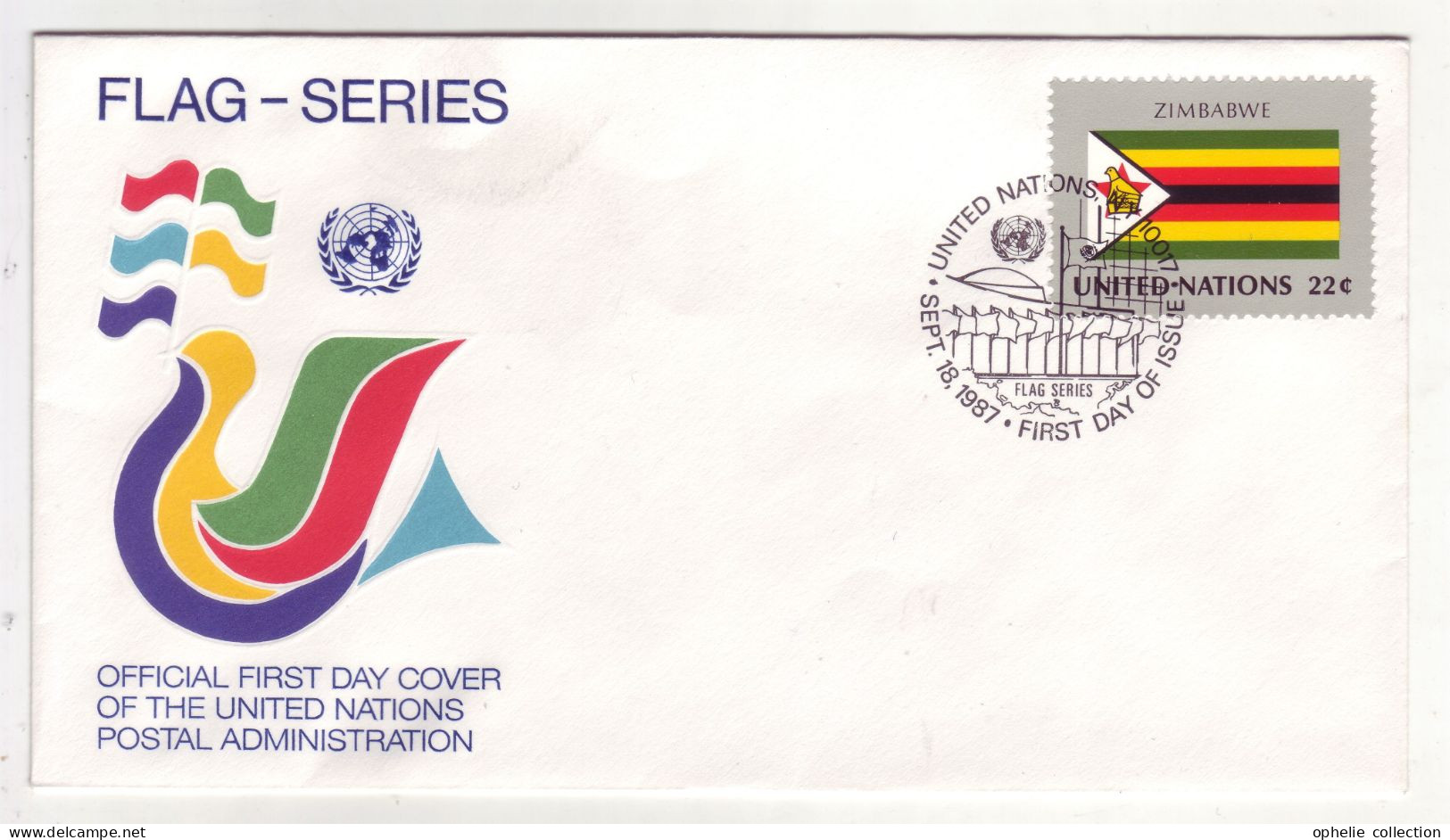 Nations Unies - New-York FDC - 18/09/87 - Flag Series Zimbabwe - M325 - Oblitérés