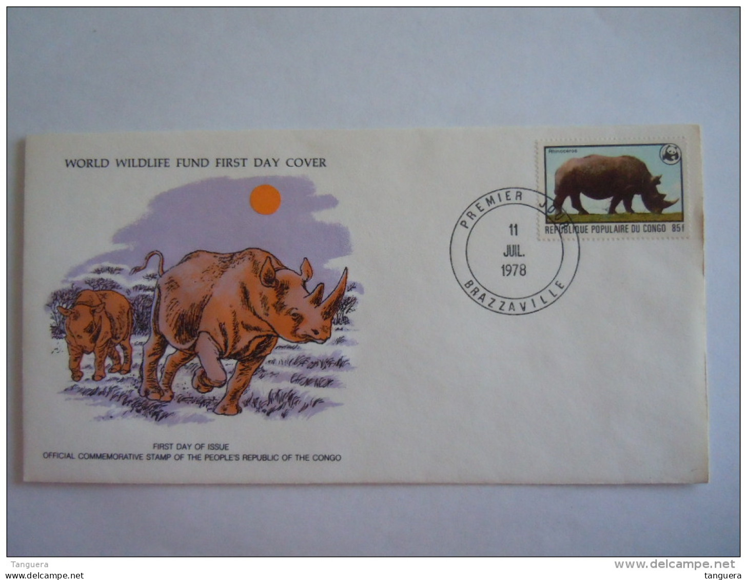 Congo Republique Populaire Brazzaville 1978 FDC WWF Rhinoceros Neushoorn - Rhinoceros
