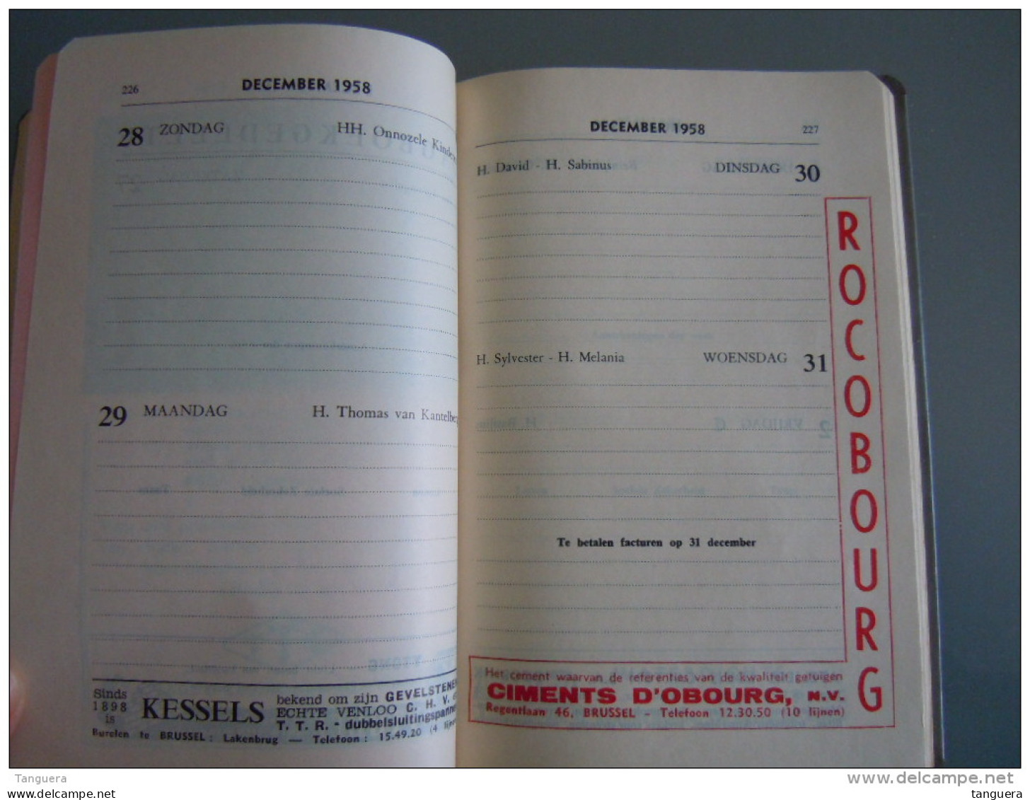 Vlaamse Bouw-en Aanbestedingskalender 1959 Uitgave De Bouwkroniek Brussel Agenda Du Batiment Et Des Adjudications - Vita Quotidiana