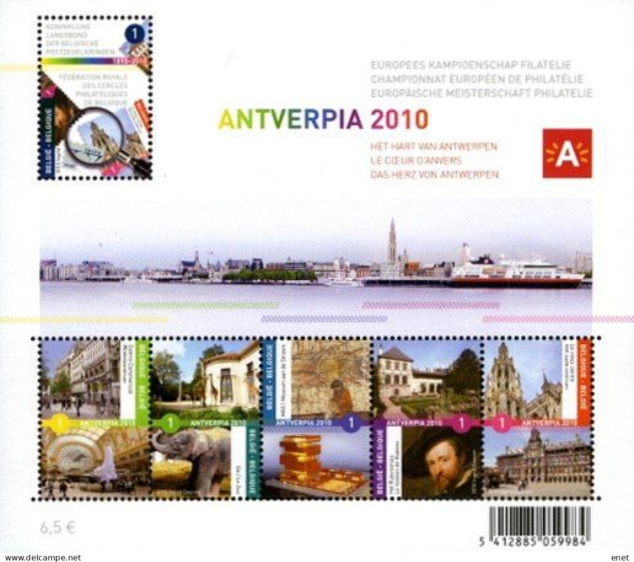 Belgie 2009 -  OBP 3985/90 - BL177 - Antwerpen Antverpia 2010 - Ungebraucht