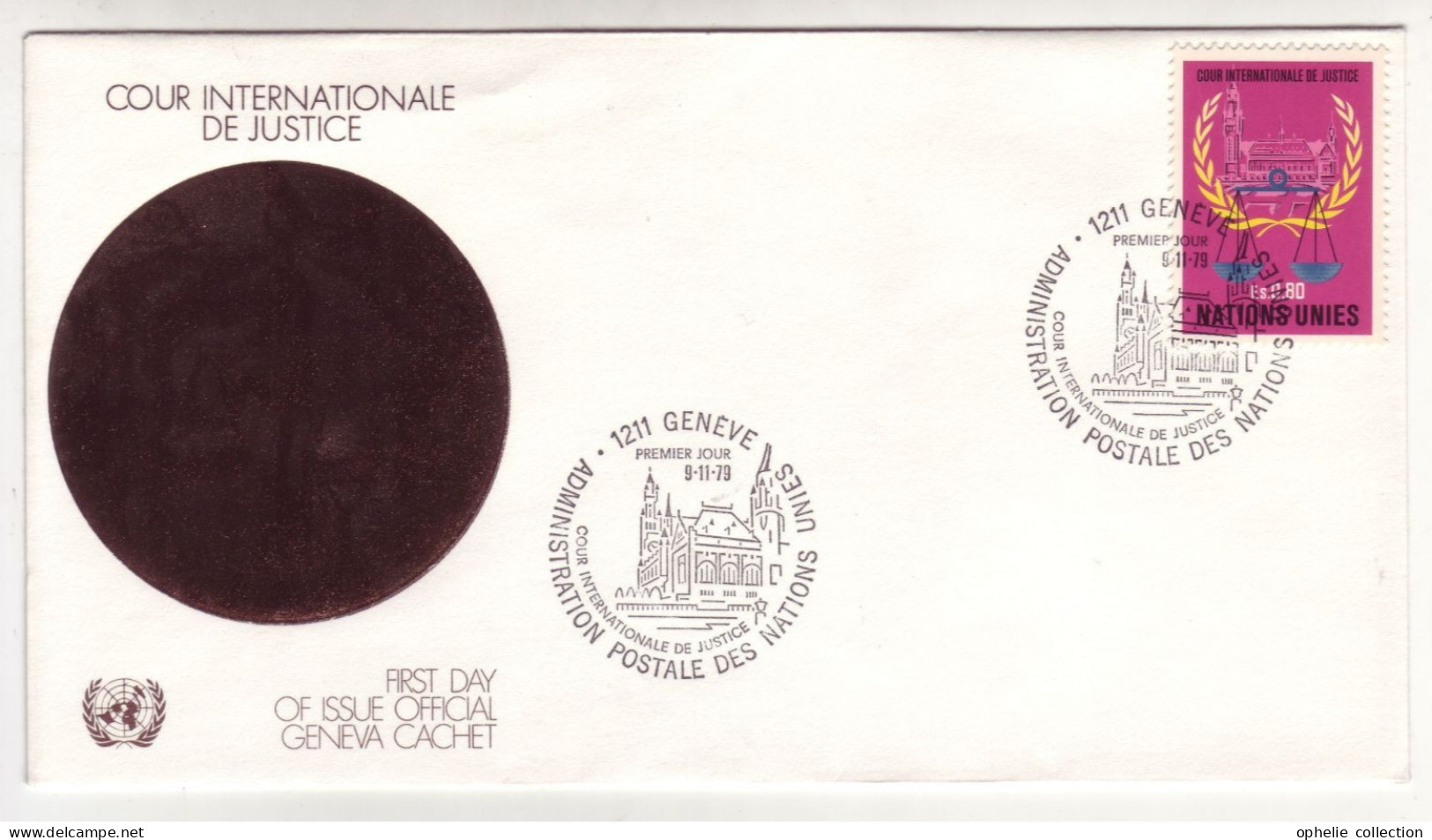 Nations Unies - Genève  FDC - 09/11/1979 - Cour Internationale De Justice - M326 - Usati