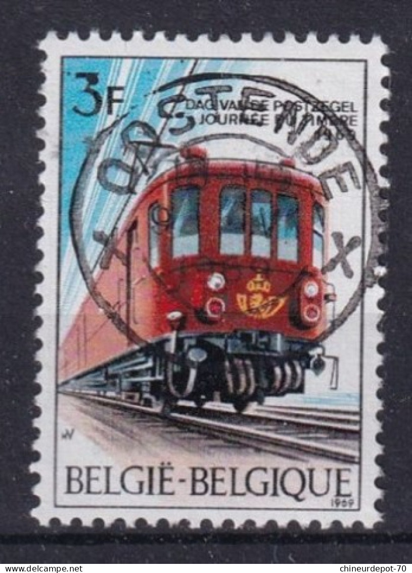 JOURNEE DU TIMBRE 1969 Train Cachet POPERINGE CHATELINEAU OOSTENDE Diksmuide HERSEAUX WAREGEM BRASSCHAAT - Usati