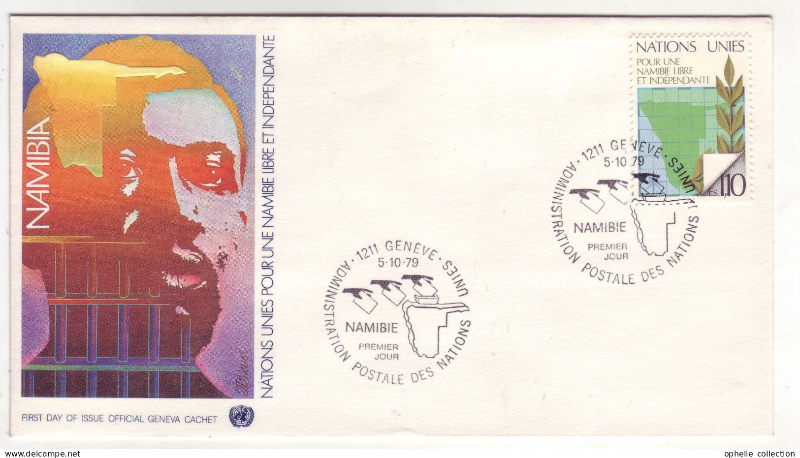 Nations Unies - Genève  FDC - 05/10/1979- Pour Une Namibie Libre Et Indépendante - M328 - Usados