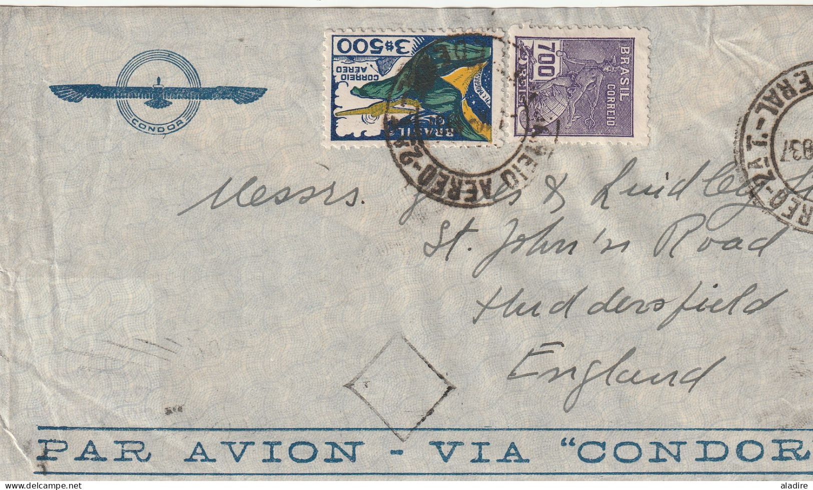 1928/1950 - POSTE AERIENNE - Collection de 19 enveloppes PAR AVION Via Aerea condor aeropostale pan air air france varig