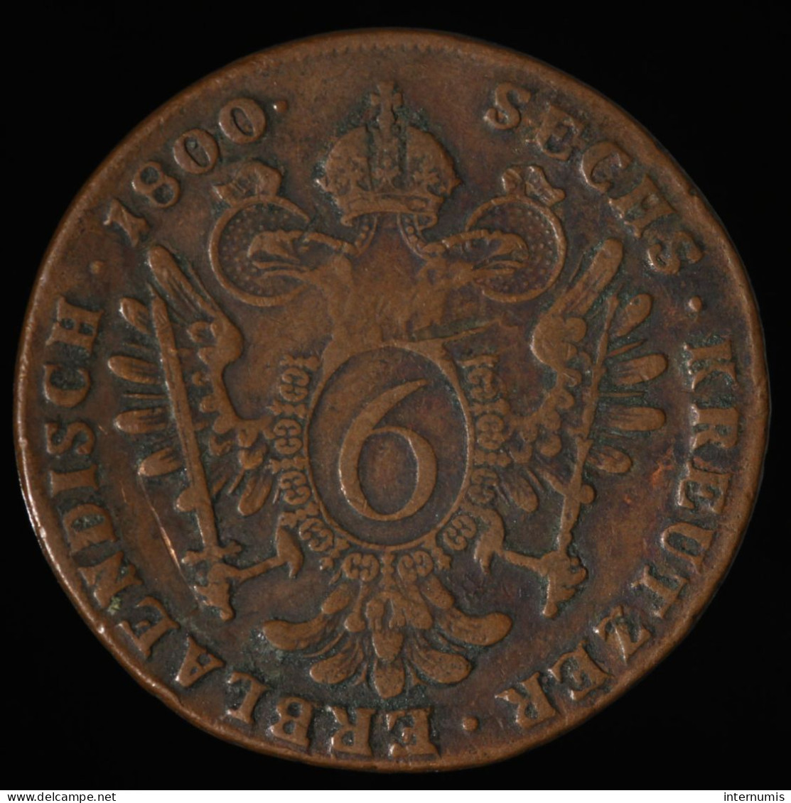  Autriche / Austria, Franz II, 6 Kreutzer, 1800, Kremnica, Cuivre (Copper), TB+ (VF),
KM#2128 - Oesterreich