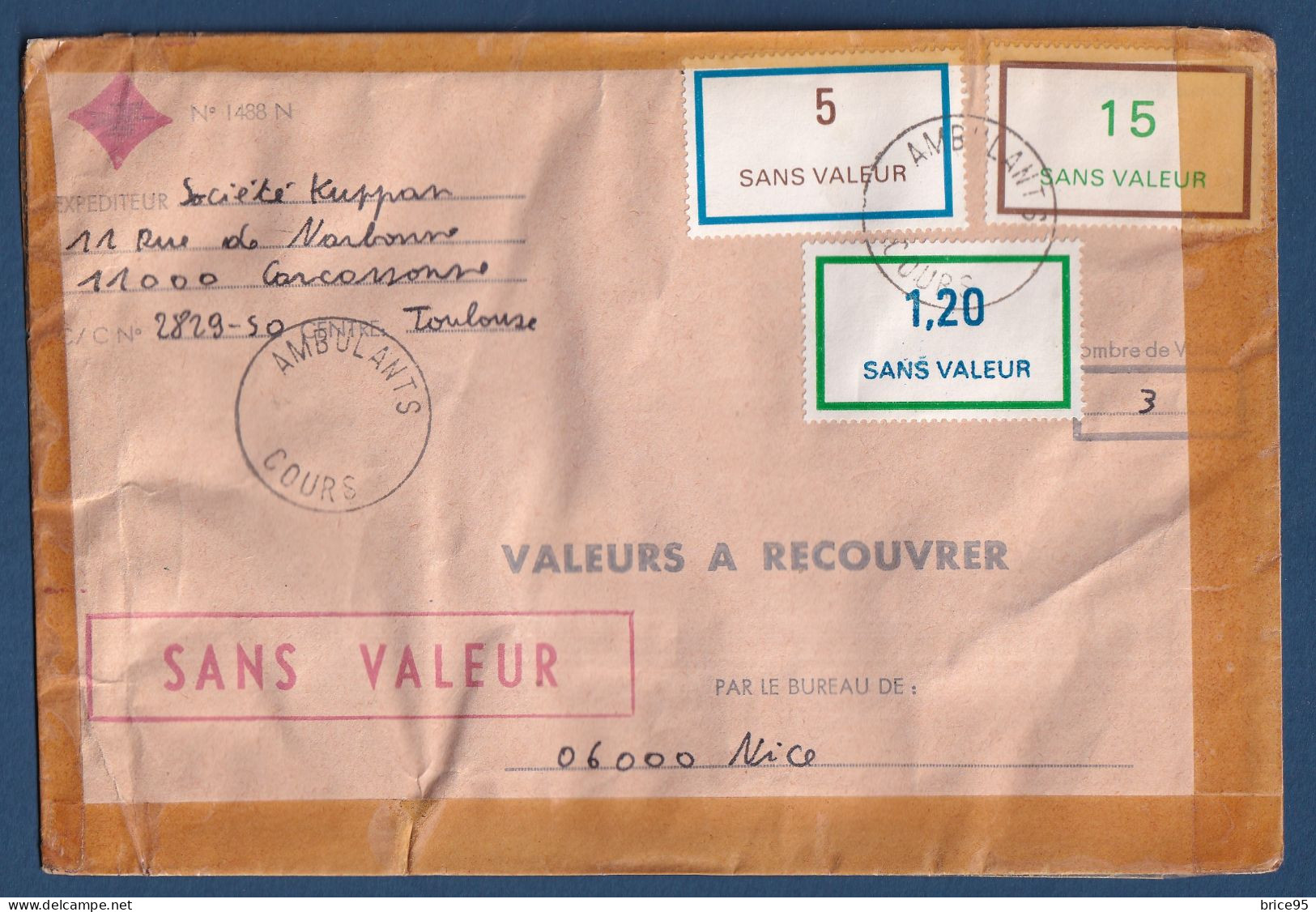 France - Fictifs Sur Lettre - Fictif - YT N° F213 Et F217 Et F218 - Sans Valeur - Toulouse - Nice - Fictifs