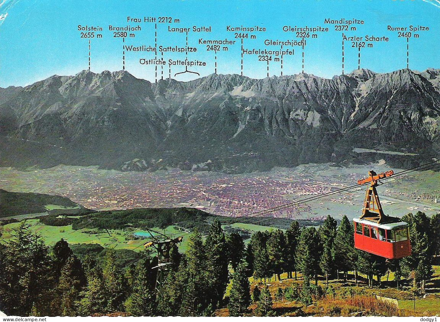 THE CABLE CAR ON THE PATSCHERKOFEL, INNSBRUCK, TIROL, AUSTRIA. USED POSTCARD M1 - Innsbruck