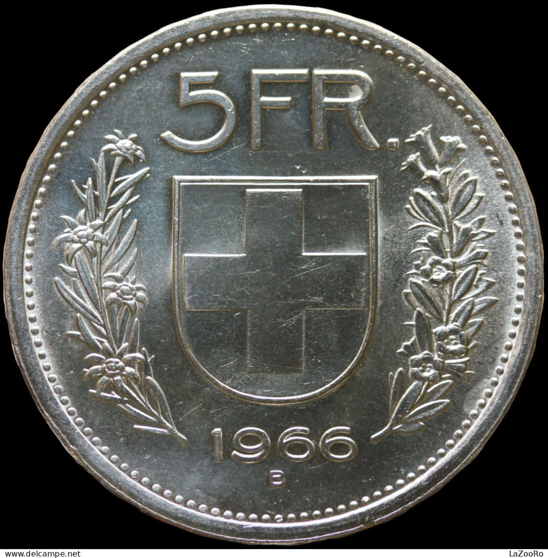 LaZooRo: Switzerland 5 Francs 1966 UNC - Silver - 5 Francs