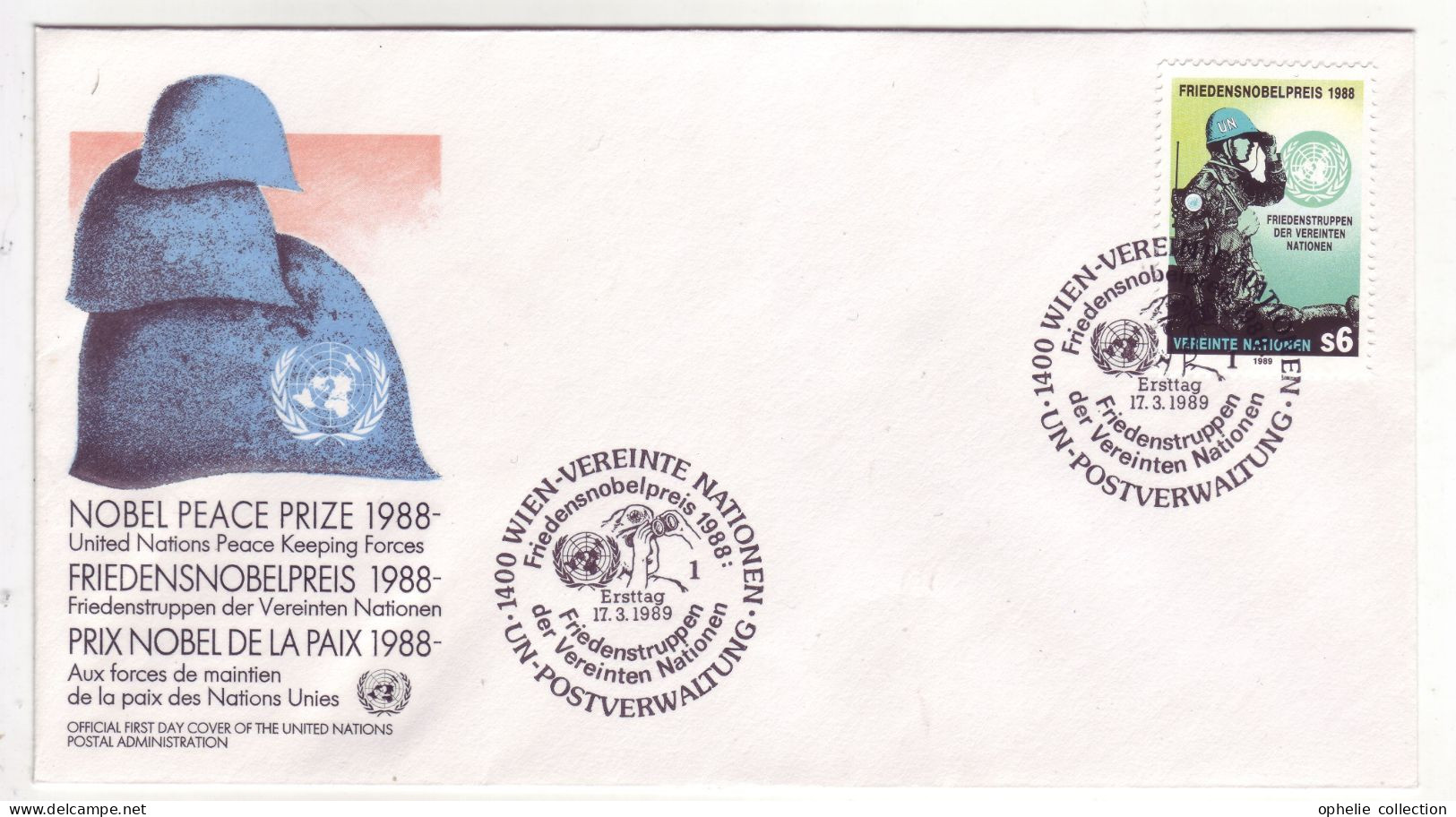 Nations Unies - Genève - Nobel Peace Prize -  FDC 17/03/1989 -   M333 - Usados