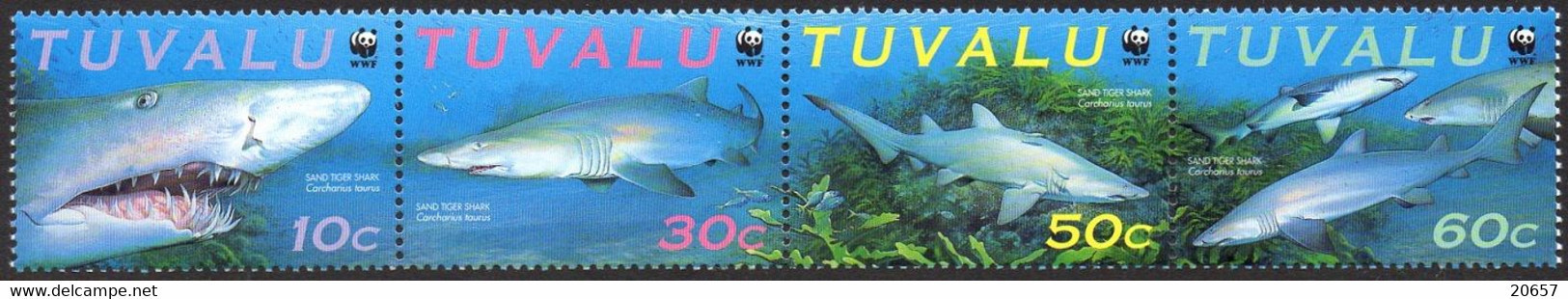 Tuvalu 0798/801 Requins, Wwf - Unused Stamps