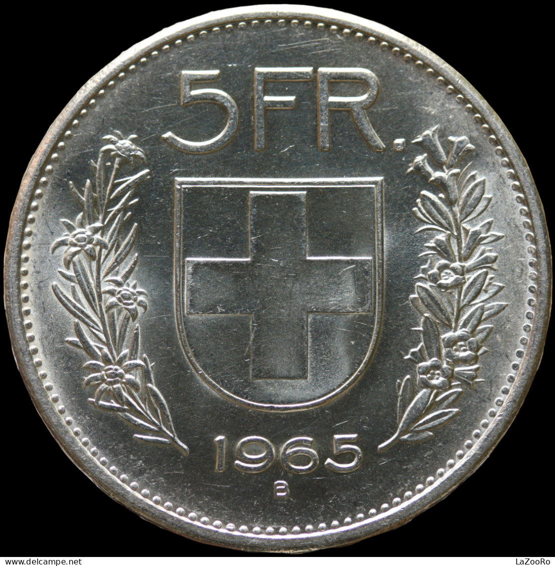 LaZooRo: Switzerland 5 Francs 1965 UNC - Silver - 5 Franken