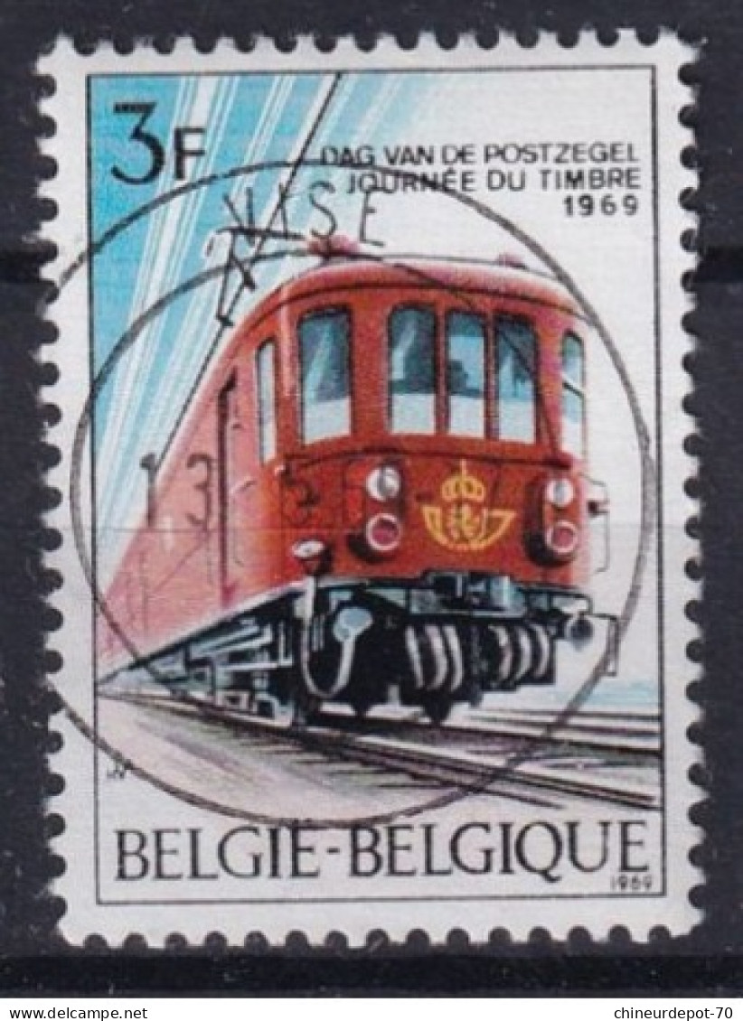 JOURNEE DU TIMBRE 1969 Train Cachet Bruxelles Brussel LIEGE HERVE PALISEUL VISE MARBAIS - Usati