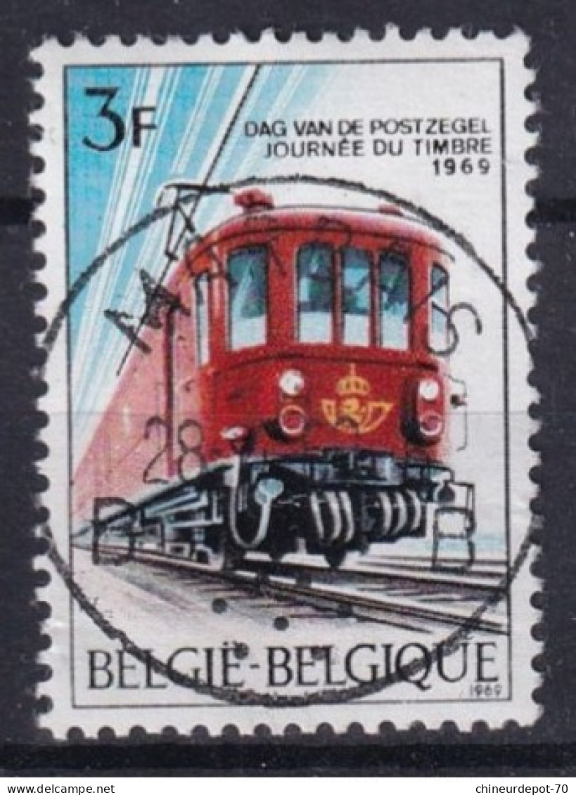 JOURNEE DU TIMBRE 1969 Train Cachet Bruxelles Brussel LIEGE HERVE PALISEUL VISE MARBAIS - Oblitérés