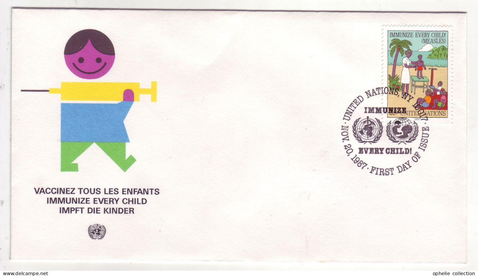 Nations Unies - Vienne - FDC 1987 - Vaccinez Tous Les Enfants - M336 - Oblitérés