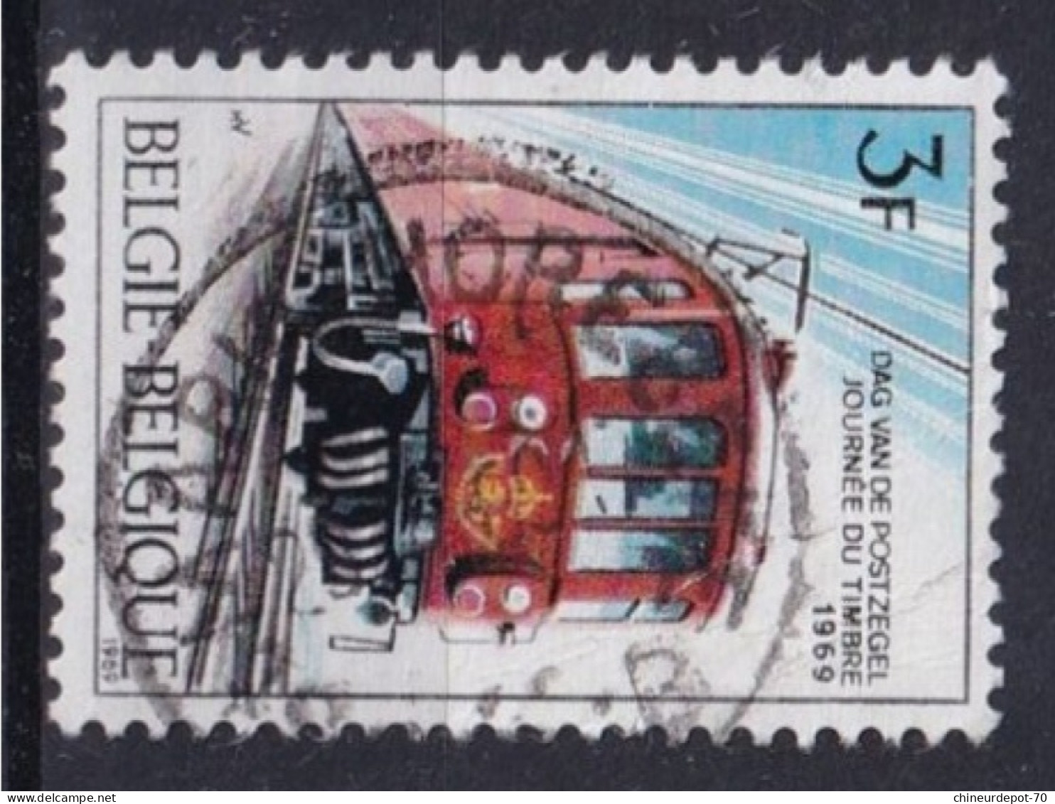 JOURNEE DU TIMBRE 1969 Train Cachet OOSTENDE BRUSSEL BRUXELLES OUDENAARDE DINANT NINOVE BRUGGE LIEGE - Gebruikt