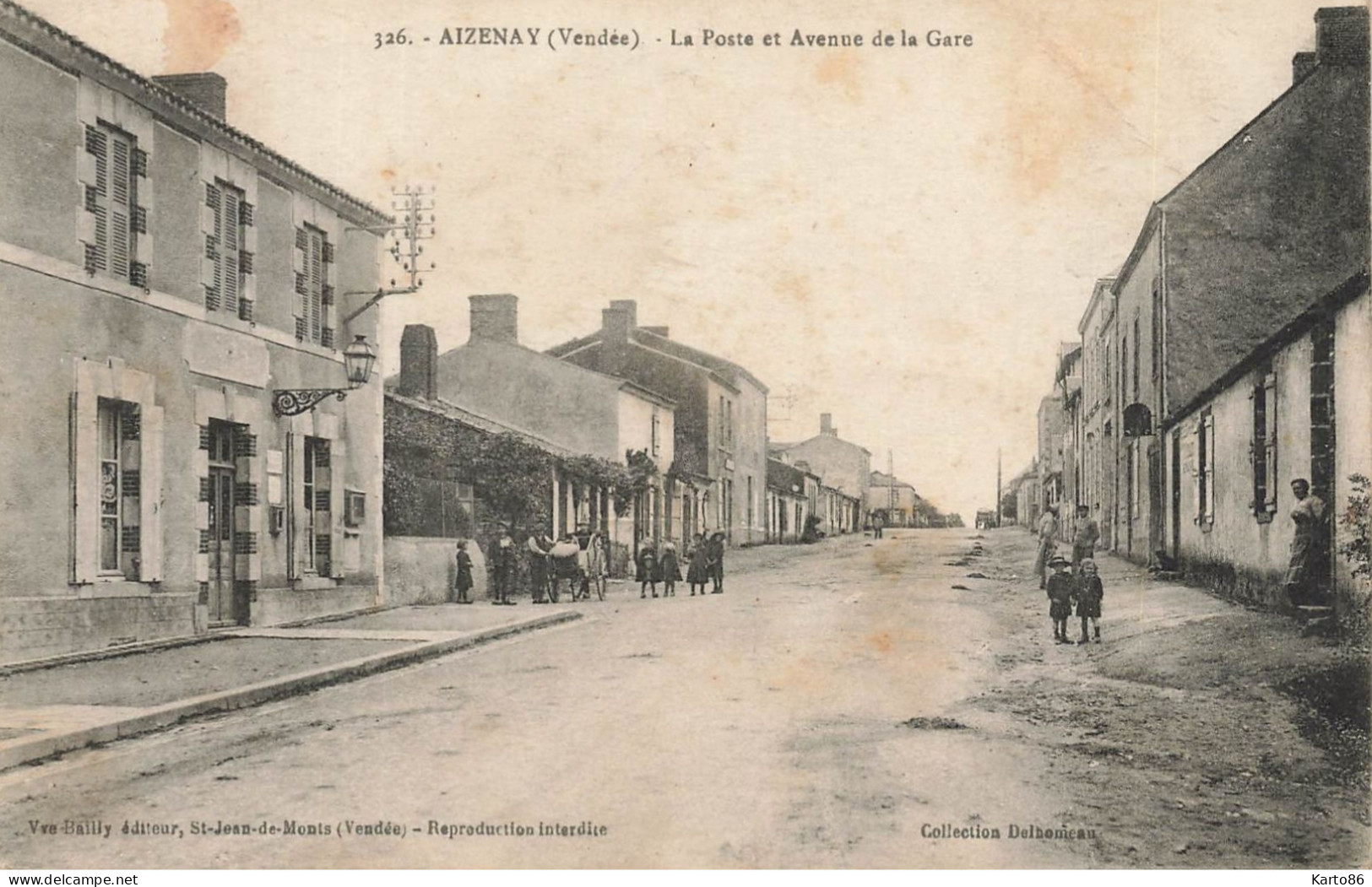 Aizenay * La Oste Et Avenue De La Gare * Villageois Enfants - Aizenay