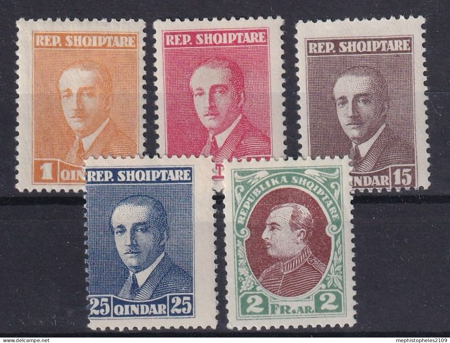 ALBANIA 1925 - MNH - Mi 133A, 136A, 137A, 138A, 142A - Albania