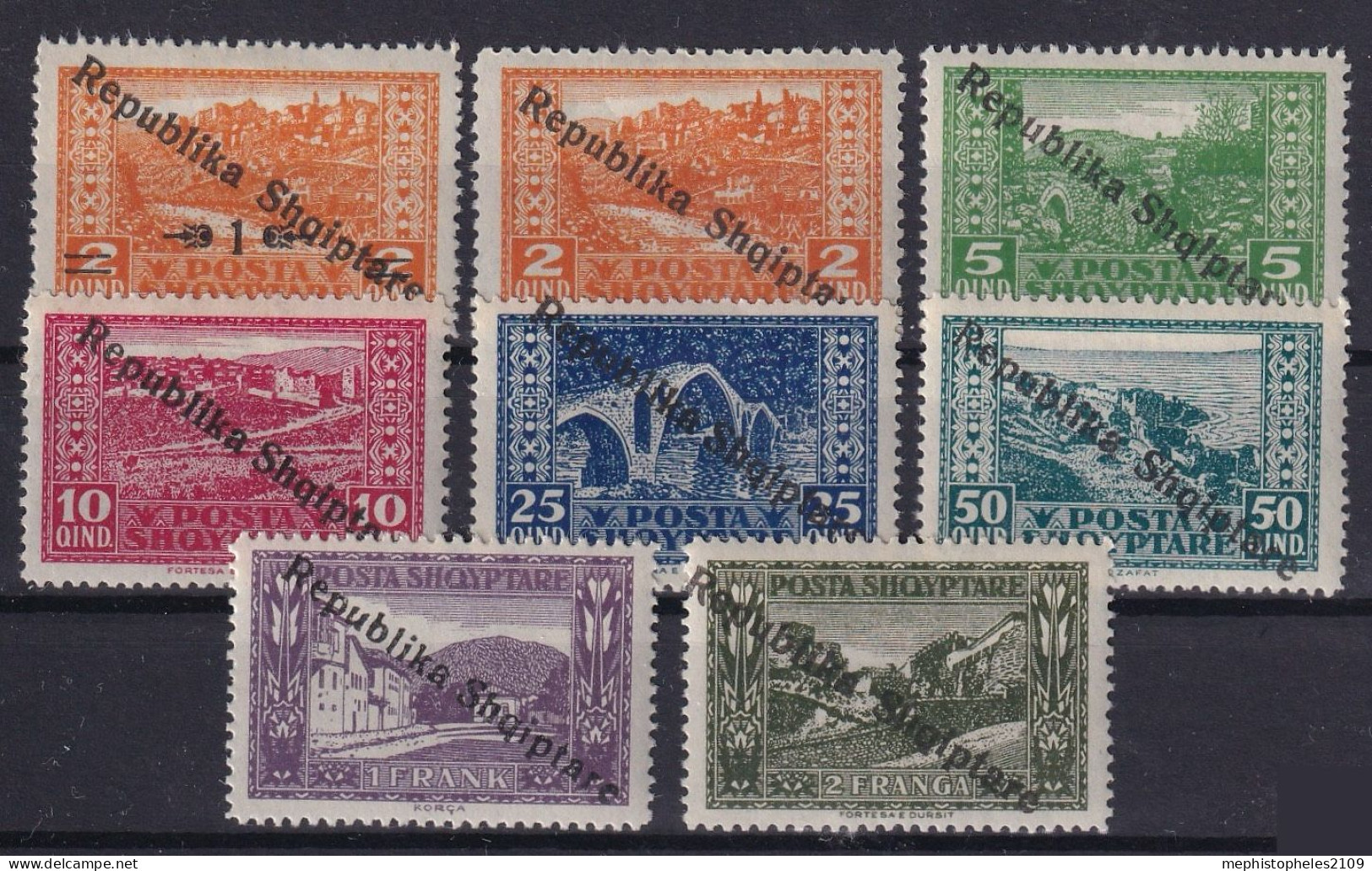 ALBANIA 1925 - Canceled - Mi 118-124 - Complete Set - Albania