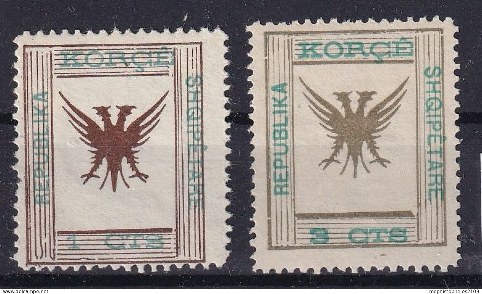 ALBANIA 1917 - KORCE - MNH - Mi 11,13 - Albanie