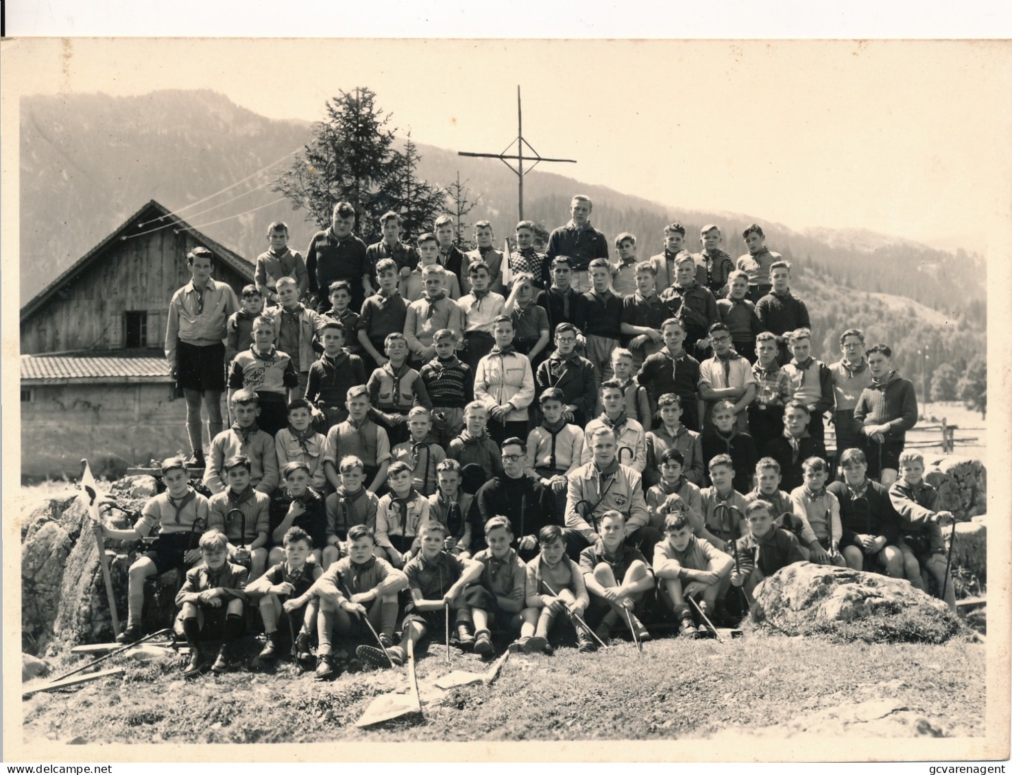 BELGISCHE SCOUTS  IN KINDERKAMPEN ZWITSERLAND  MELCTAL   18 X 13 CM  2 SCANS - Movimiento Scout