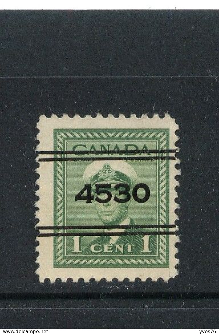 CANADA - Y&T N° 205° - Préoblitéré - Precancel - 4530 - George VI - Preobliterati