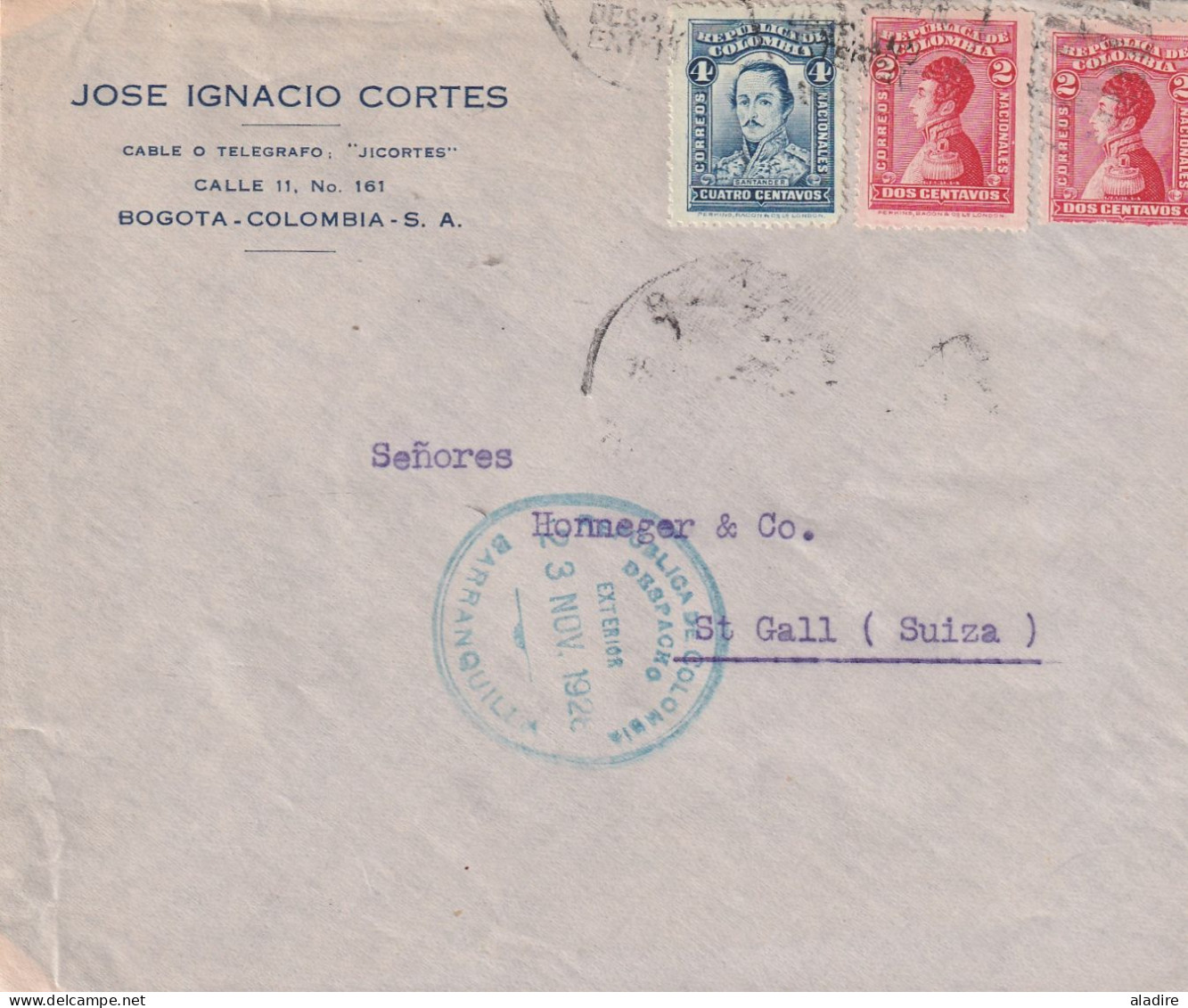 1926 / 1946 - CORREO AEREO - Lot De 7 Enveloppes (dont 2 Portions) PAR AVION Via Aerea - 14 Scans - Colombie