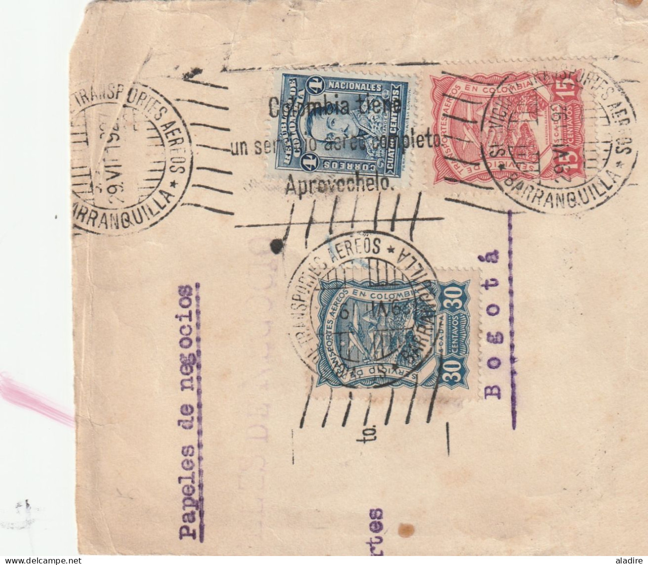 1926 / 1946 - CORREO AEREO - lot de 7 enveloppes (dont 2 portions) PAR AVION Via Aerea - 14 scans