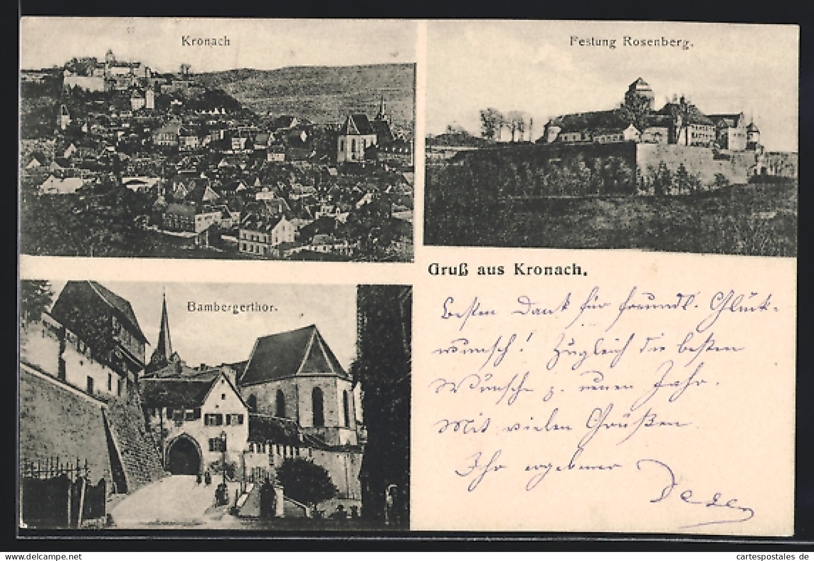 AK Kronach, Teilansicht, Festung Rosenberg, Bambergertor Mit Kirche  - Kronach