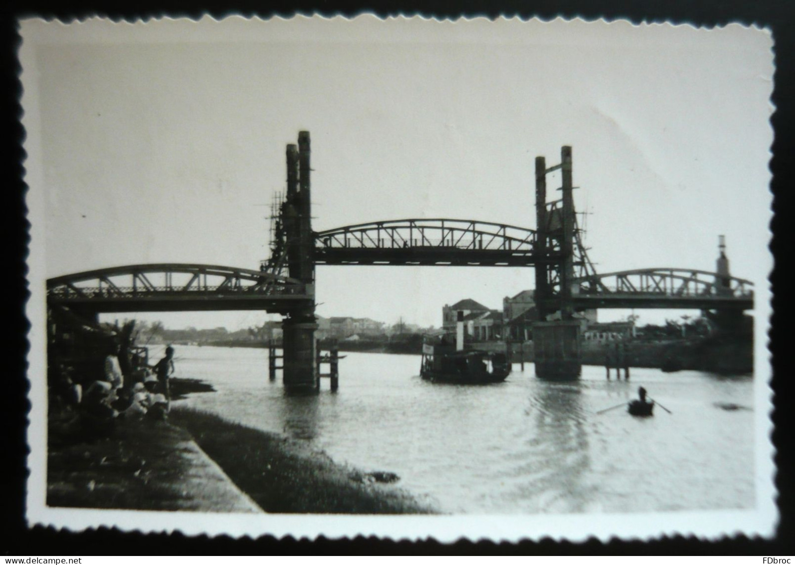 Ancienne Photo VIET NAM - NORD VIETNAM - HAIPHONG - Le Pont De Haly - Pont à Ascenseur  8,5 X 6 Cm - Asia