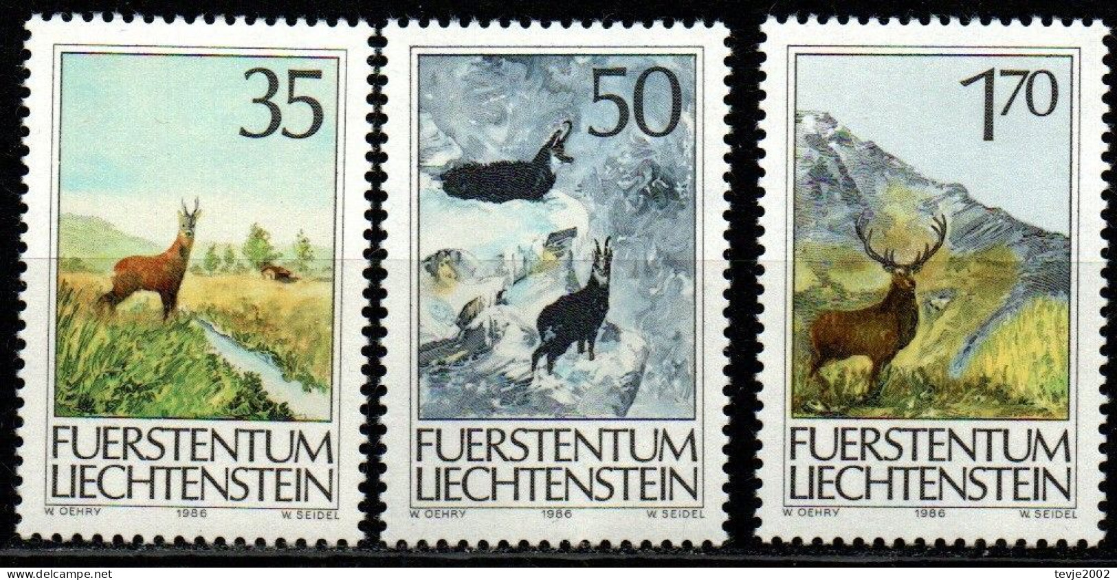 Liechtenstein 1986 - Mi.Nr. 907 - 909 - Postfrisch MNH - Tiere Animals - Gibier