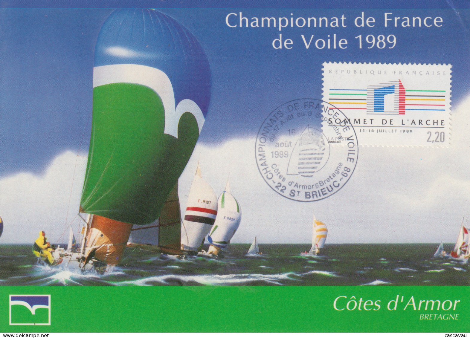 Carte   FRANCE   Championnat  De  France  De  Voile   SAINT  BRIEUC   1989 - Sailing