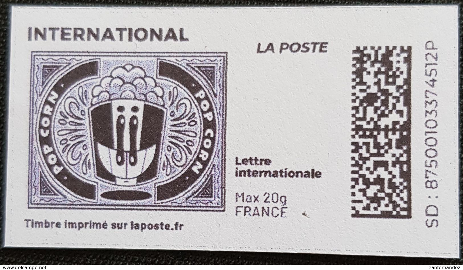 France > Personnalisés Pop Corn - Druckbare Briefmarken (Montimbrenligne)