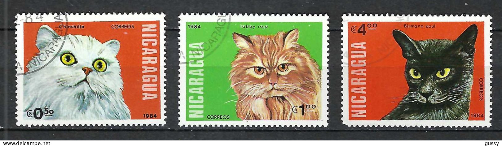 NICARAGUA Ca.1984: Lot D' Obl. "CHATS" - Chats Domestiques