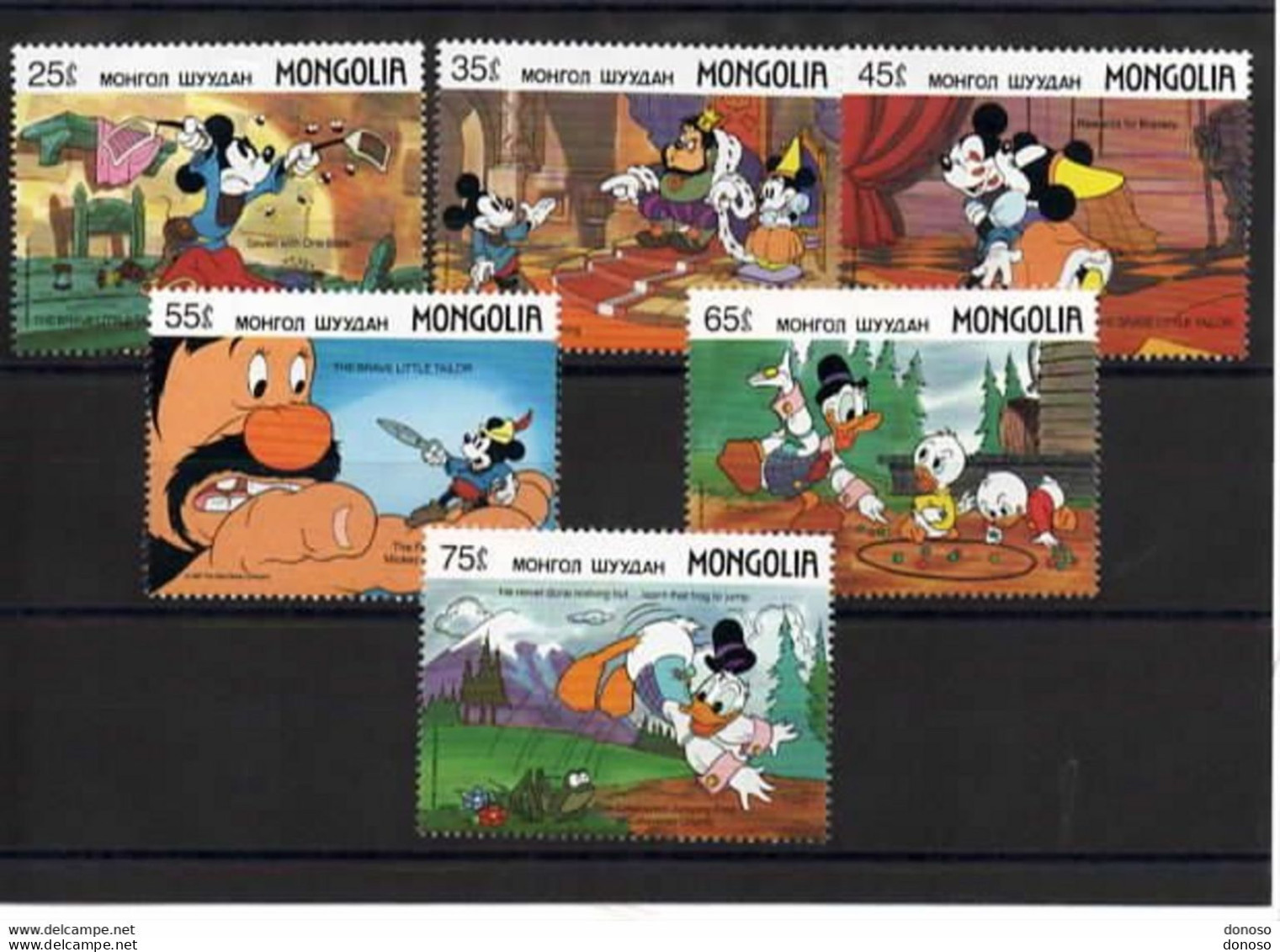 MONGOLIE 1987 DISNEY Yvert 1559-1560 + 1563-1566 Neufs** MNH Cote : 4,30 Euros - Mongolia