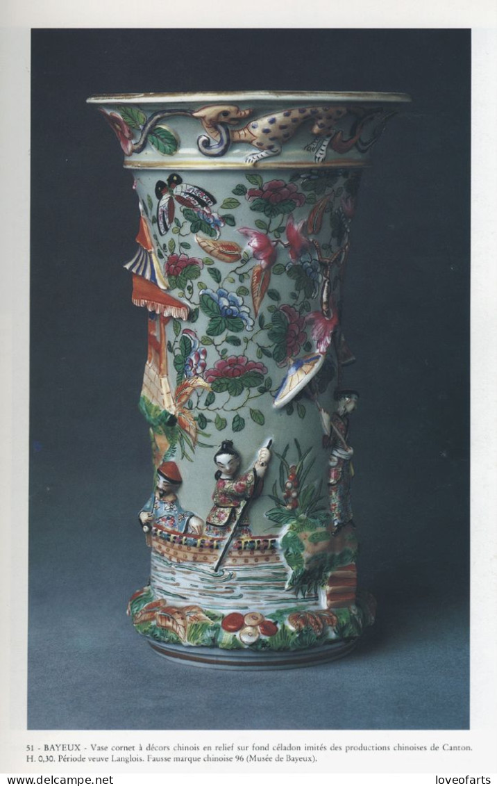 Paire de vases chinois, Manufacture de Bayeux, période veuve Langlois (1847-1849)