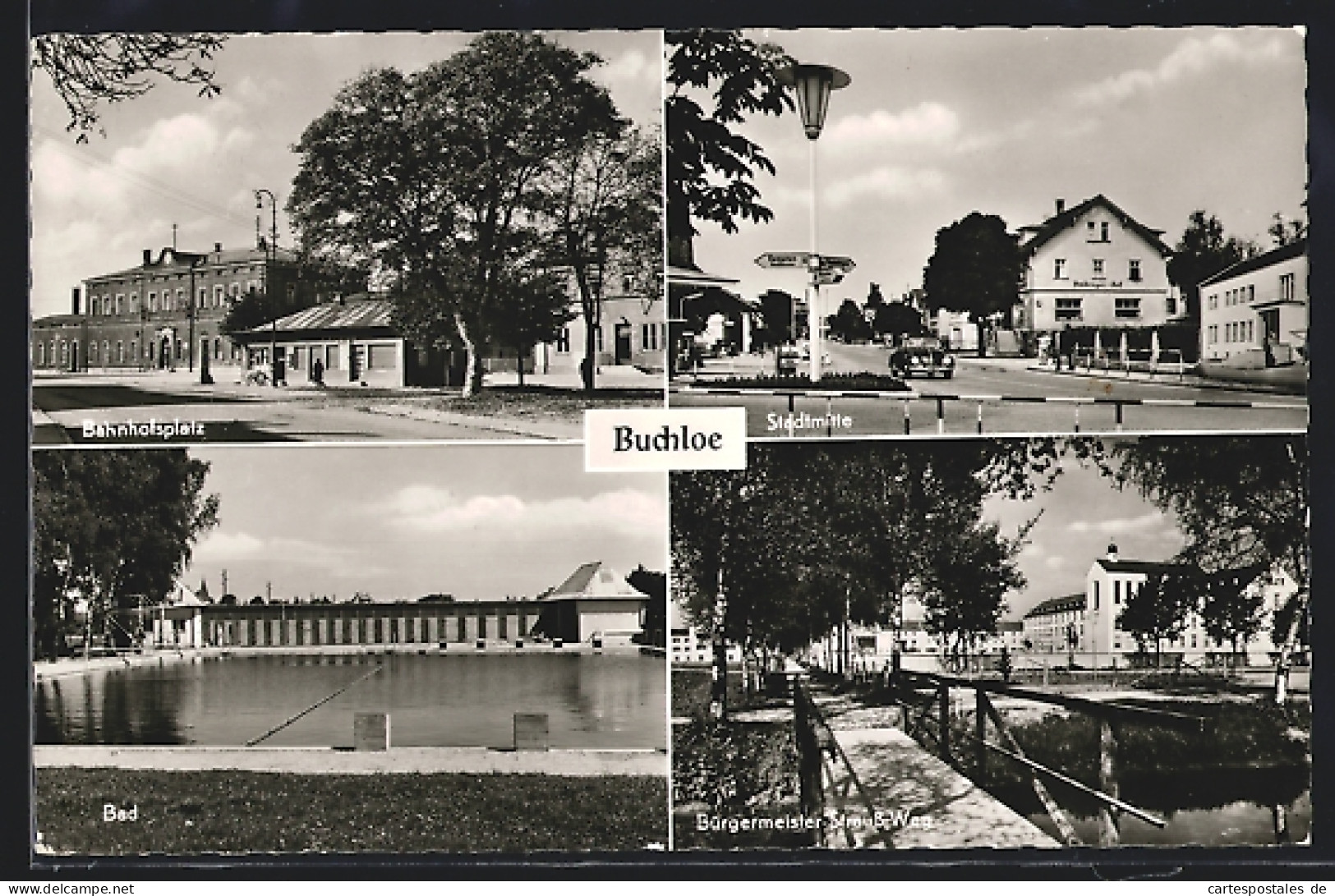 AK Buchloe, Bahnhofsplatz, Bad, Bürgermeister-Strauss-Weg  - Buchloe