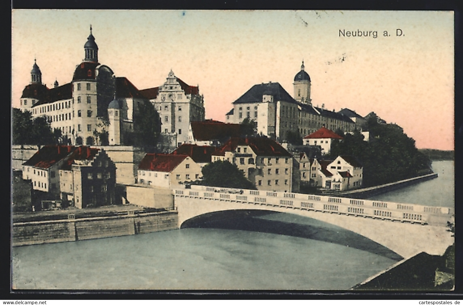 AK Neuburg A.D., Ortsansicht Mit Brücke  - Neuburg