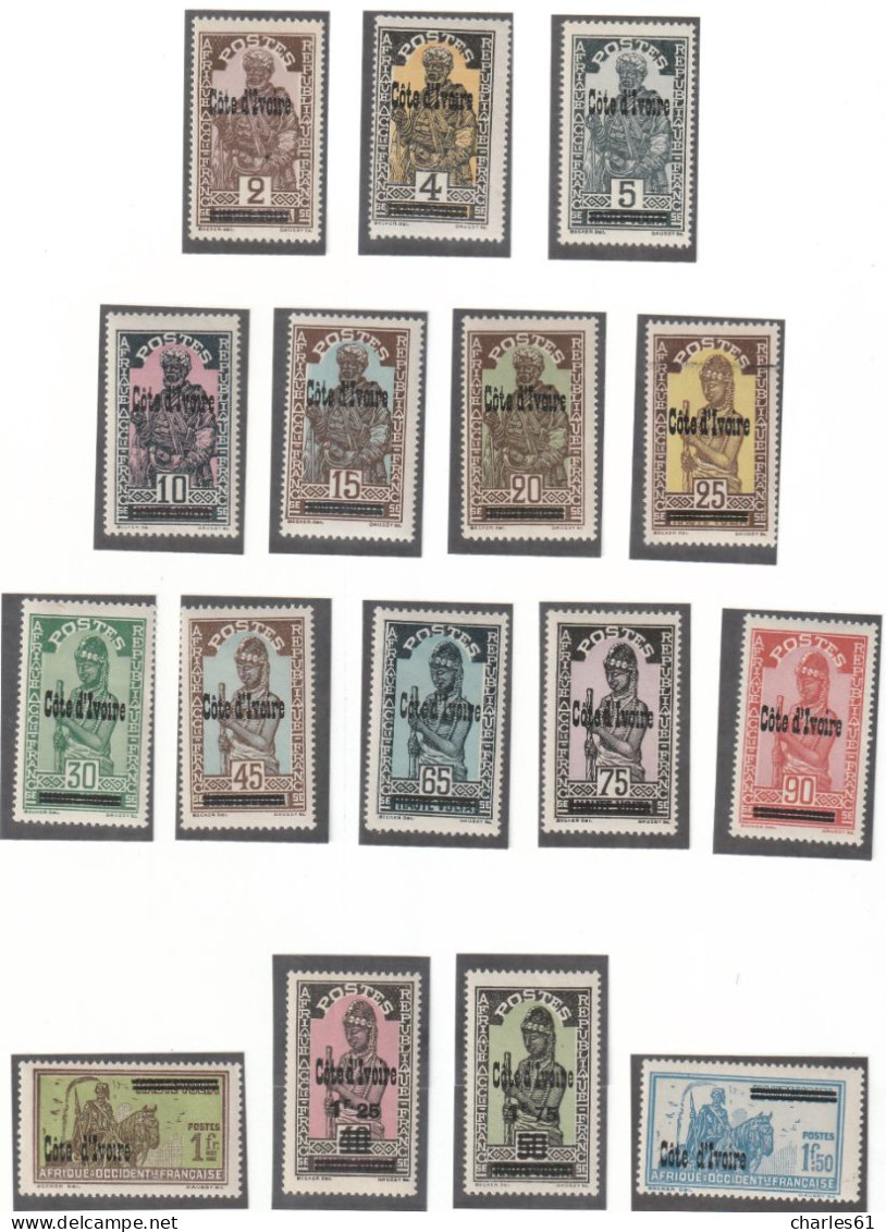 COTE D'IVOIRE - LOT TIMBRES (1892-1944) Neufs **/*/obl : Cote +760€ - Unused Stamps