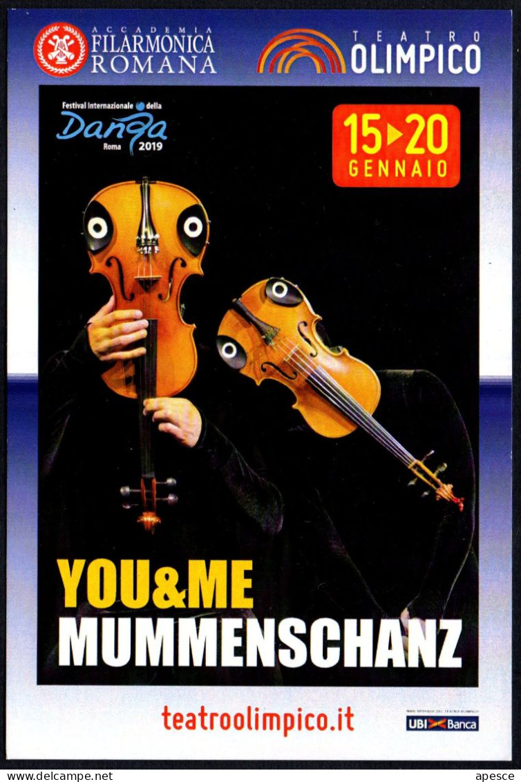 DANCE - ITALIA 2018 - ROMA: TEATRO OLIMPICO - ACCADEMIA FILARMONICA ROMANA - YOU & ME - MUMMENSCHANZ - PROMOCARD - I - Dance