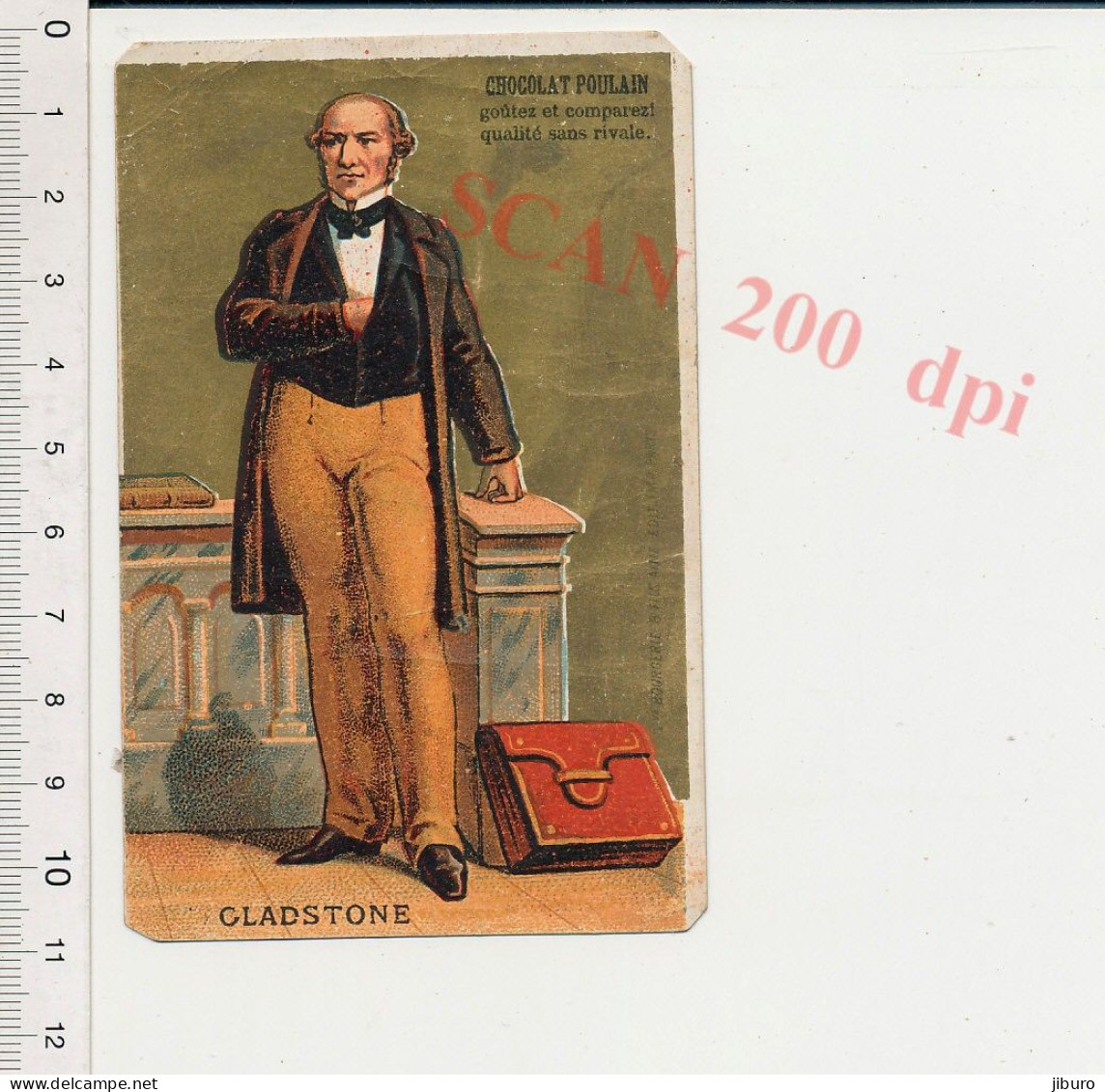 Image Chromo Ancienne Chocolat Poulain Gladstone William Né à Liverpool Portrait - Poulain