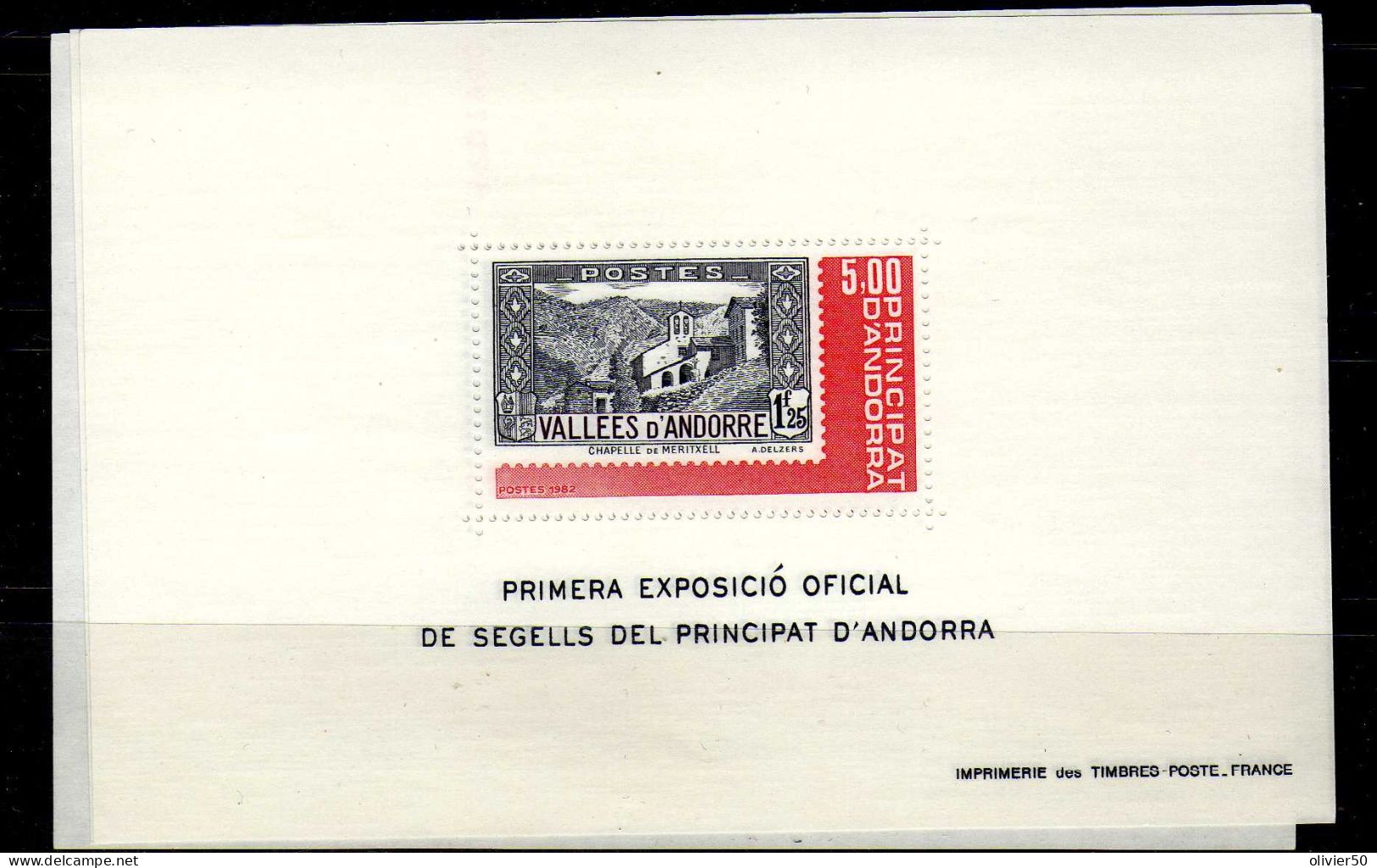 Andorre Francaise -  BF Premiere ExpositionPhilatelique Neuf** - MNH - Blocs-feuillets