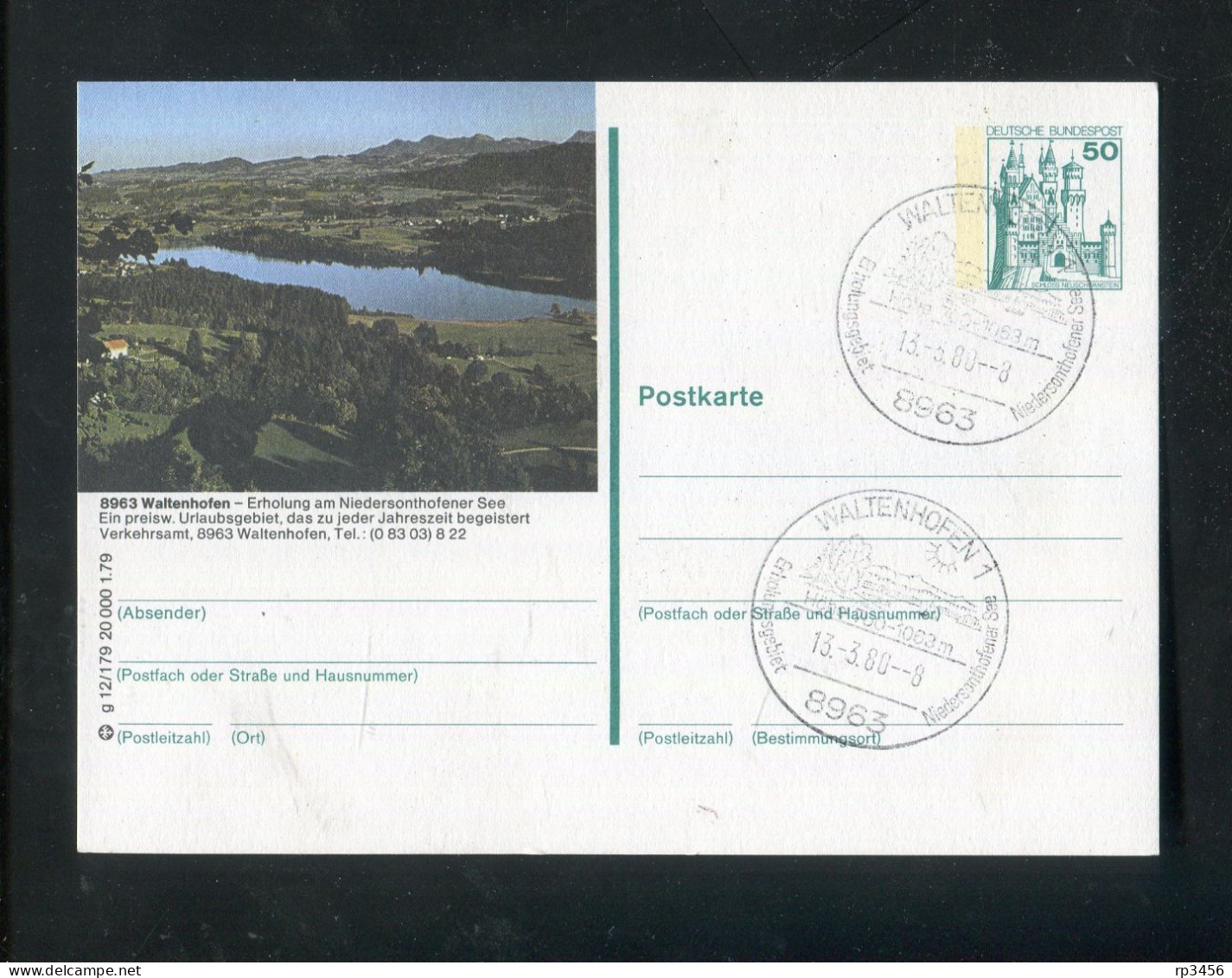 "BUNDESREPUBLIK DEUTSCHLAND" 1979, Bildpostkarte Mit Bildgleichem Stempel Ex "WALTENHOFEN" (R1072) - Cartes Postales Illustrées - Oblitérées