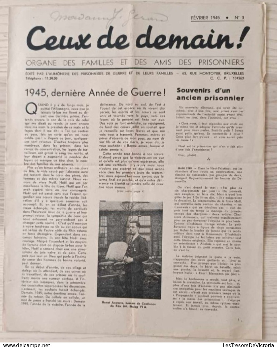 Coupure De Journal - Ceux De Demain - 1945, Dernière Année De La Guerre! - Février 1945 - Non Classificati