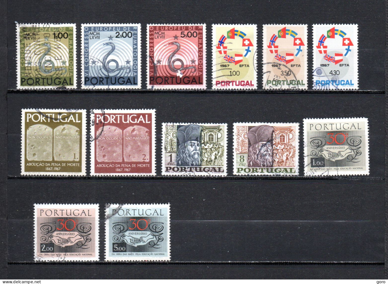 Portugal  1967-68  .-   Y&T  Nº   1021/1023-1024/1026-1027/1028-1030/1031-1035/1037 - Usati