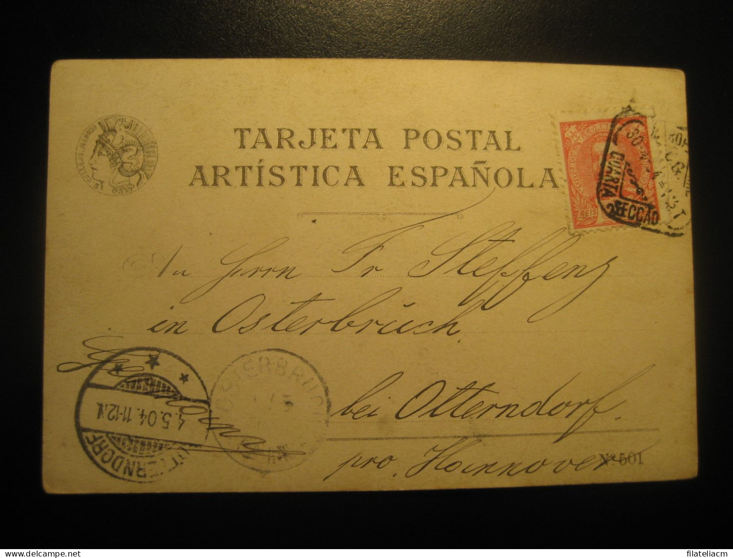 LISBOA 1904 To Ottendorf Germany Osterbruch Cancel Tienta Toro Rejoneador Postcard PORTUGAL - Brieven En Documenten
