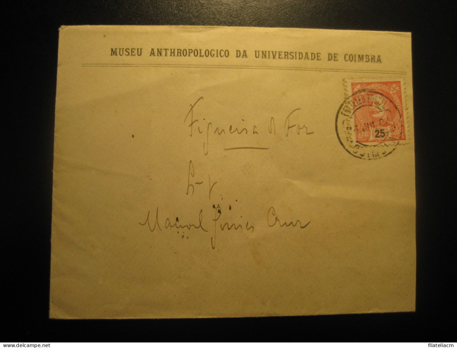 COIMBRA 1904 To Figueira Da Foz Cancel Anthropological Museum Anthropology Anthropologie University Cover PORTUGAL - Cartas & Documentos