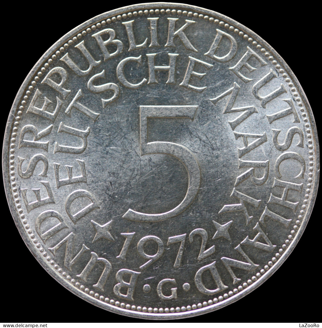 LaZooRo: Germany 5 Mark 1972 G UNC - Silver - 5 Mark