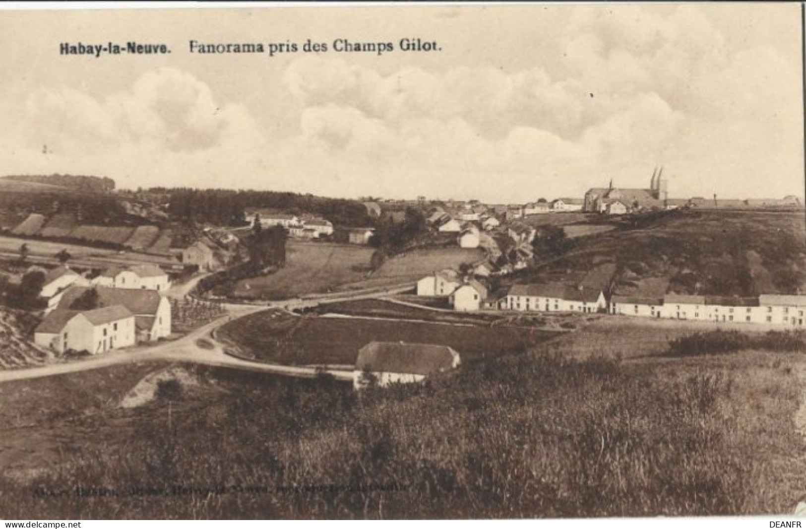 HABAY-la-Neuve : Panorama Pris Des Champs Gilot. Carte Avec Censure ( 1915) Rare. Carte Impeccable. - Habay